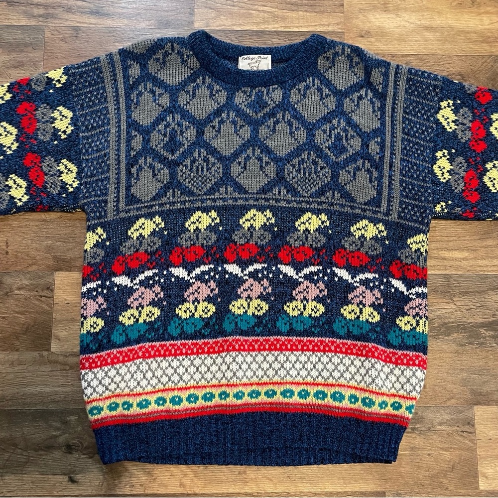 Vintage 80s 90s | Colorful Patterned Pullover Knit Sweater - Picture 3 of 9